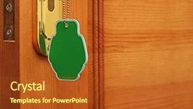  Presentation with keyhole - Amazing PPT theme having key in keyhole with blank label backdrop and a crimson colored foreground