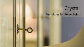  Presentation with lock key - Slide deck with key in the door lock background and a coral colored foreground