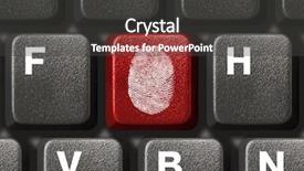  Presentation with fingerprint - Slides featuring key individual - computer keyboard with fingerprint security background and a dark gray colored foreground