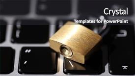  Presentation with cyber safety - PPT layouts consisting of key individual - cyber safety concept - lock background and a  colored foreground