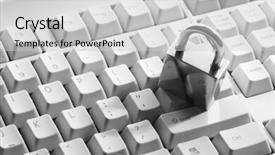  Presentation with lock key - Presentation having key individual - lock on the keyboard background and a light gray colored foreground