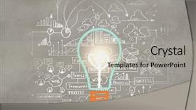  Presentation with light bulb - Amazing presentation theme having key intelligence - conceptual image of light bulb backdrop and a light gray colored foreground