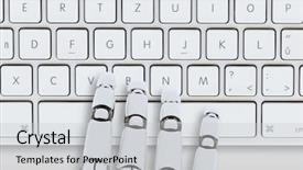  Presentation with robotic - Amazing presentation theme having key intelligence - futuristic robotic hand type backdrop and a light gray colored foreground