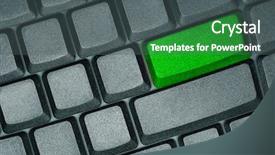  Presentation with keyboard - Cool new PPT theme with key issues - blank computer keyboard with one backdrop and a  colored foreground