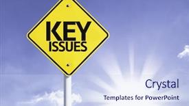 Presentation with key - Presentation design with key issues road sign background and a sky blue colored foreground