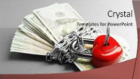  Presentation with lock key - PPT theme having key money - dollars currency with lock background and a light gray colored foreground