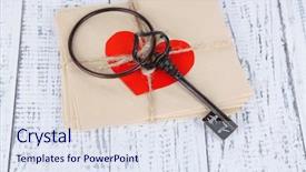  Presentation with happiness - Colorful presentation enhanced with key of happiness conceptual photo backdrop and a sky blue colored foreground