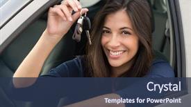  Presentation with car key - Theme consisting of key of new car background and a tawny brown colored foreground