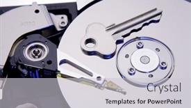  Presentation with key - Audience pleasing presentation consisting of key on computer hard-drive backdrop and a light gray colored foreground