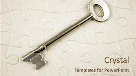  Presentation with unlock - Audience pleasing PPT theme consisting of key on puzzle backdrop and a lemonade colored foreground