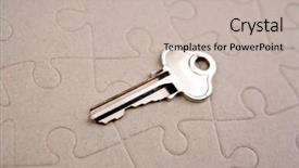  Presentation with unlock - Cool new theme with key on puzzle backdrop and a soft green colored foreground