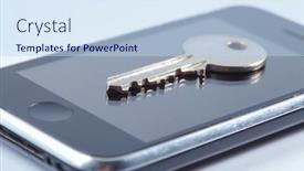  Presentation with key - Slides enhanced with key-on-the-mobile-phone background and a sky blue colored foreground
