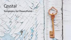  Presentation with old wooden door antique - Beautiful presentation design featuring key on wooden antique door backdrop and a  colored foreground