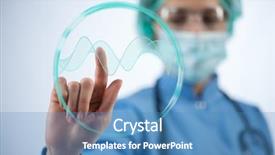  Presentation with elements - Cool new slide deck with key points - female doctor with set backdrop and a teal colored foreground