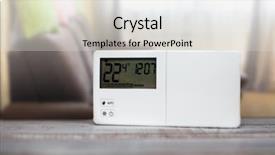  Presentation with climate - Audience pleasing theme consisting of key power energy - system climate control smart house backdrop and a  colored foreground