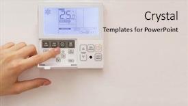  Presentation with energy air - Slide set enhanced with key power energy - woman hand on air conditioner background and a lemonade colored foreground