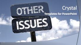  Presentation with clouds - Amazing PPT theme having key priority - other issues sign with clouds backdrop and a ocean colored foreground