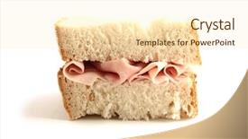  Presentation with sandwich - Amazing theme having key takeaways - ham sandwich backdrop and a cream colored foreground