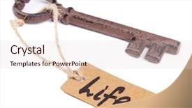  Presentation with business concepts photo - Presentation theme consisting of key to life conceptual photo background and a lemonade colored foreground