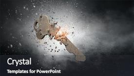  Presentation with success - Slide deck featuring key to success mixed media background and a  colored foreground