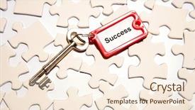  Presentation with puzzle - Audience pleasing theme consisting of key to success on puzzle backdrop and a cream colored foreground