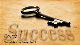  Presentation with solution success hard work pencil - Colorful PPT layouts enhanced with key to success backdrop and a yellow colored foreground