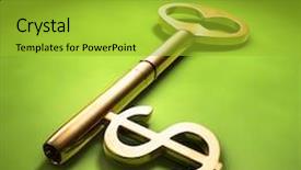  Presentation with dollar sign - Presentation theme having key with a dollar-sign background and a gold colored foreground
