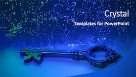  Presentation with optical - PPT theme featuring key with fiber optical background and a navy blue colored foreground