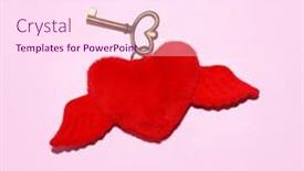  Presentation with red heart key - Slides enhanced with key-with-fluffy-red-heart background and a pink colored foreground