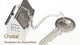  Presentation with house key - Slides with key-with-keychain background and a cream colored foreground