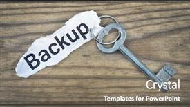  Presentation with backup - Presentation theme having key with message backup background and a gray colored foreground