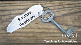  Presentation with key - Amazing presentation theme having security review - key with message positive feedback backdrop and a gray colored foreground