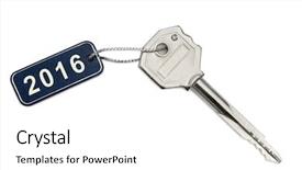  Presentation with lock out tag out key - Beautiful slides featuring key with tag 2016 isolated backdrop and a white colored foreground