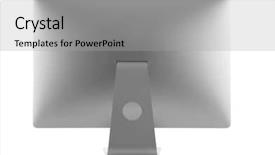  Presentation with modern - Colorful slide set enhanced with key world - modern monitor isolated on white backdrop and a light gray colored foreground