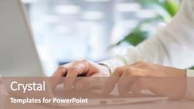  Presentation with cyber stalking computer laptop suffering - Colorful PPT theme enhanced with keyboard - businessman using laptop computer backdrop and a coral colored foreground