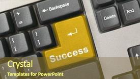  Presentation with key to success - Presentation theme with keyboard - golden key success closeup background and a  colored foreground