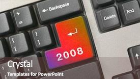  Presentation with new year streamer - Audience pleasing slides consisting of keyboard - key 2008 new year backdrop and a  colored foreground