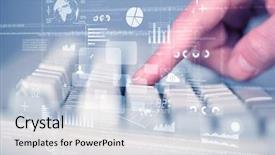  Presentation with high tech - Presentation featuring keyboard buttons pressed by hand background and a lemonade colored foreground