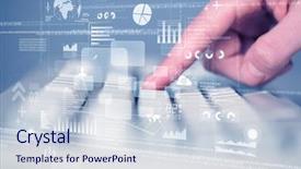  Presentation with high tech - Audience pleasing theme consisting of keyboard buttons pressed by hand backdrop and a sky blue colored foreground