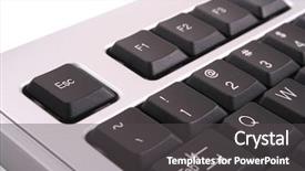  Presentation with challenges faced by early strat ups - Slide set consisting of keyboard close-ups on esc background and a dark gray colored foreground