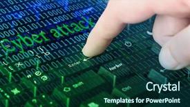  Presentation with computer hacking - Amazing PPT theme having keyboard concept of cyber backdrop and a forest green colored foreground