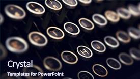  Presentation with vintage cultivator - Beautiful PPT theme featuring keyboard from a vintage typewriter backdrop and a wine colored foreground