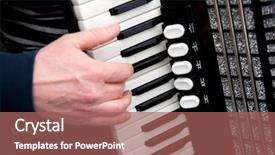  Presentation with accordion - Colorful PPT layouts enhanced with keyboard from an accordion backdrop and a coral colored foreground