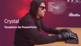  Presentation with hacker white - Audience pleasing slide deck consisting of keyboard in front of red backdrop and a tawny brown colored foreground