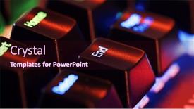  Presentation with modern color - PPT theme consisting of keyboard-key-end-macro-shot background and a wine colored foreground