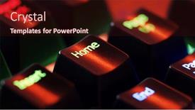  Presentation with modern color - Slide set enhanced with keyboard-key-home-macro-shot background and a wine colored foreground