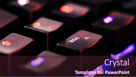  Presentation with win win - PPT theme featuring keyboard-key-win-macro-shot background and a wine colored foreground