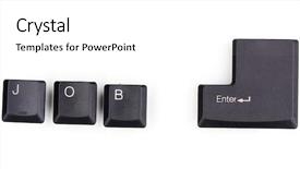  Presentation with saying - Colorful PPT theme enhanced with keyboard keys saying job enter backdrop and a  colored foreground