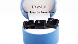  Presentation with yes - Audience pleasing PPT theme consisting of keyboard keys saying yes in box isolated on white backdrop and a white colored foreground