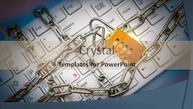  Presentation with padlock - PPT theme featuring keyboard-locked-in-chain background and a coral colored foreground